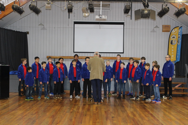 Auckland Boys Choir rehersing while on tour 2020